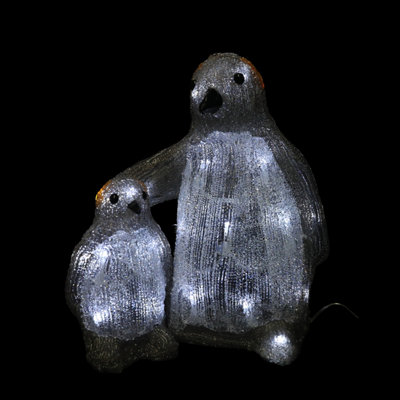 Christmas Decor: Penguin & Chick Light Display (30 LEDs, 24x18x28 cm ...