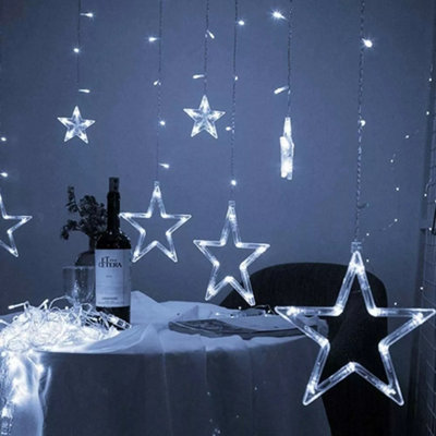 Christmas Decoration Curtain Lights String Xmas Party Window Plug in 12 ...