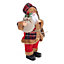 Christmas Decoration Ornament Standing Plaid Santa Claus Xmas Tabletop Figurine
