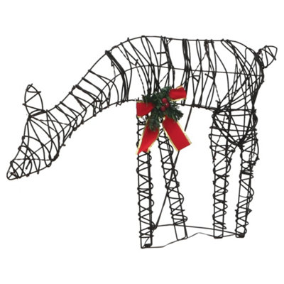Christmas Decoration Reindeer Family 90 LEDs Warm White Rattan - 7