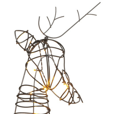 Christmas Decoration Reindeer Family 90 LEDs Warm White Rattan - 8