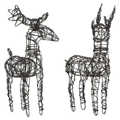 Christmas Decoration Reindeers&Sleighs 240 LEDs Warm White Rattan - 5