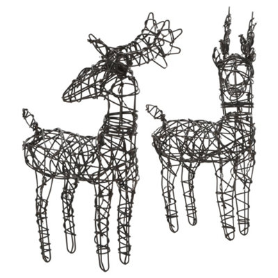 Christmas Decoration Reindeers&Sleighs 320 LEDs Warm White Rattan - 5