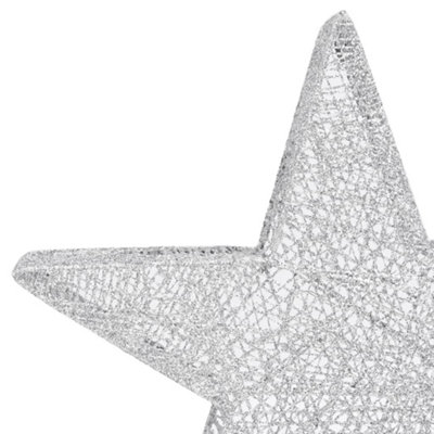 Christmas Decoration Stars 3 pcs Silver Mesh LED Outdoor Indoor - 8