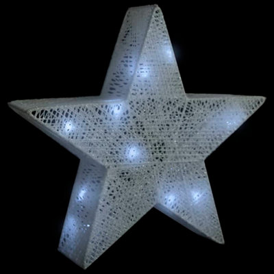 Christmas Decoration Stars 3 pcs White Mesh LED Outdoor Indoor - 4