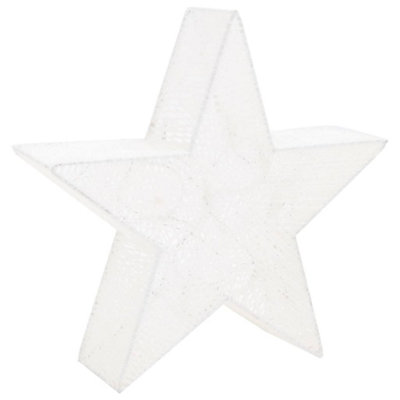 Christmas Decoration Stars 3 pcs White Mesh LED Outdoor Indoor - 7