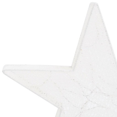 Christmas Decoration Stars 3 pcs White Mesh LED Outdoor Indoor - 8