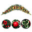 Christmas Decoration Xmas Ornament Artificial Red Ball Berries Christmas Swag with 50 LED Lights 180 cm