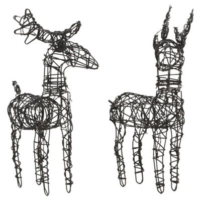 Christmas Decorations 4 pcs Reindeers 160 LEDs Warm White Rattan - 4