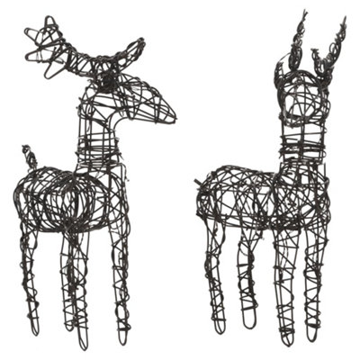 Christmas Decorations 6 pcs Reindeers 240 LEDs Warm White Rattan - 3