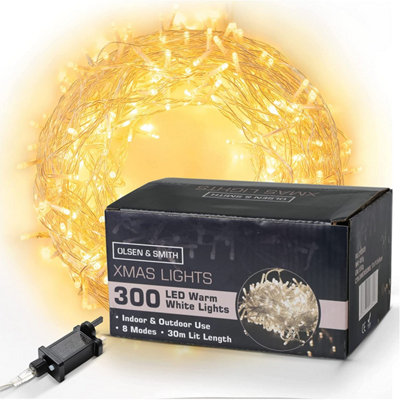 Christmas Decorations Fairy Lights 30m 98ft with 300 LEDs Xmas Warm