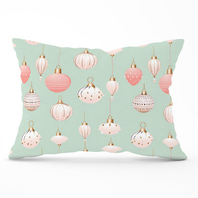 Christmas Decorations Pink And Green Cushions 33cm x 48cm — free download