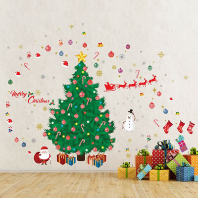 Christmas Decorations Set Wall Stickers Wall Art, DIY Art, Home ...