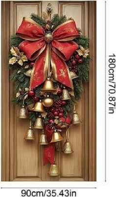 Christmas Door Cover Ornament 35x71 Inch Wall Party Decoration