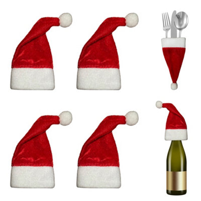 Christmas Father Santa Tiny Hats Felt Fleece Mini Santa Hat for