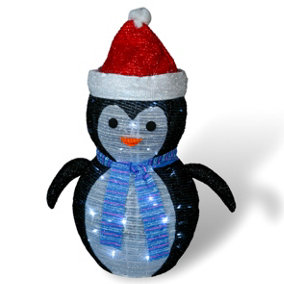 Christmas Festivce Outdoor LED 70cm Penguin Light With 45 LED's, Timer and Battery Operation