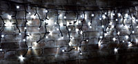 Christmas Festive Connectable Icicle-Inspired Outdoor 100 LED String Lights- Cool White