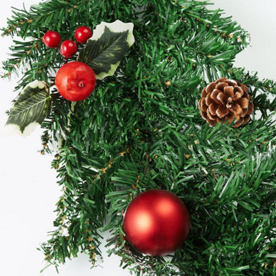 Christmas Garland - artificial, with baubles, pine cones and berries ...