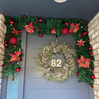 Christmas Garland with Lighting 270 cm Artificial Christmas Decoration Garland for Interior Decoration Fireplaces Stairs - 4