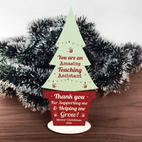 Christmas Gift For Amazing Teacher Assistant Wood Christmas Tree