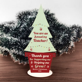 Christmas Gift For Amazing Teacher Wood Christmas Tree Thankyou