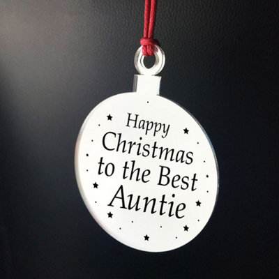 Christmas Gift For Auntie Christmas Tree Decoration Engraved Bauble Gift For Her