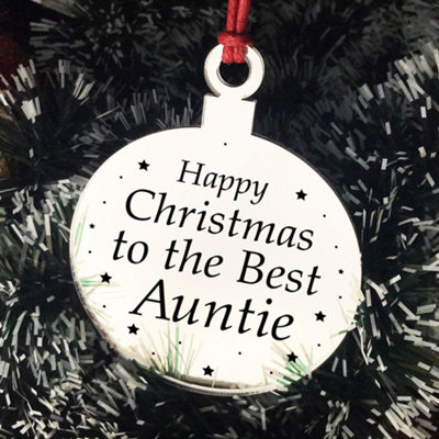 Christmas Gift For Auntie Christmas Tree Decoration Engraved Bauble Gift For Her