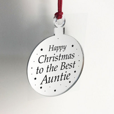 Christmas Gift For Auntie Christmas Tree Decoration Engraved Bauble Gift For Her - 4