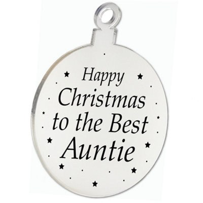 Christmas Gift For Auntie Christmas Tree Decoration Engraved Bauble Gift For Her - 5
