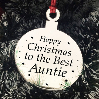 Christmas Gift For Auntie Christmas Tree Decoration Engraved Bauble Gift For Her - 6