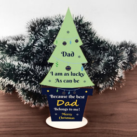 Christmas Gift For Best Dad Wooden Christmas Tree Thank You Dad