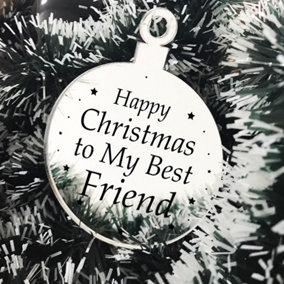 Christmas Gift For Best Friend Christmas Tree Decoration Engraved Bauble Gift For Her