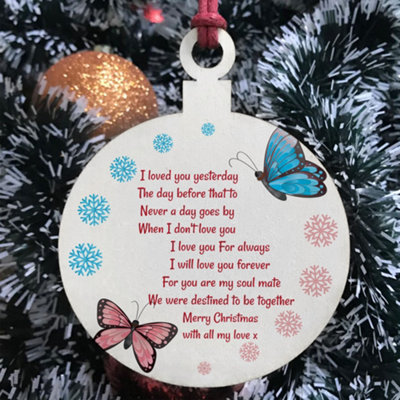 Christmas Gift For Boyfriend Girlfriend Husband Wife Hanging Bauble Love Poem