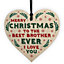 Christmas Gift For Brother Hanging Wood Heart Bauble Gift For Him From Sister