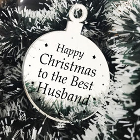 Christmas Gift For Husband Christmas Tree Decoration Engraved Bauble Gift For Him