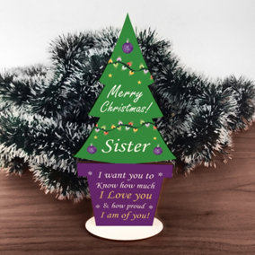 Christmas Gift For Sister Wooden Christmas Tree Novelty Gift