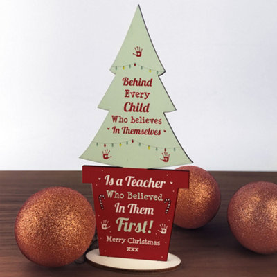 Christmas Gift For Teacher From Child Wood Christmas Tree