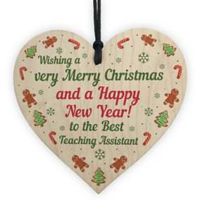 Christmas Gift For Teaching Assistant From Child Wooden Heart Thank You Gift Keepsake Plaque