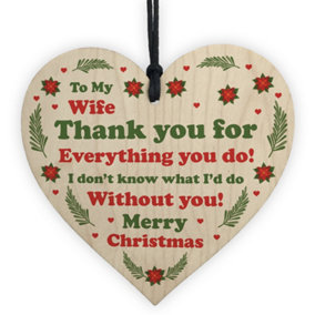 Christmas Gift For Wife Wood Christmas Tree Decoration Thank You Gift For Her
