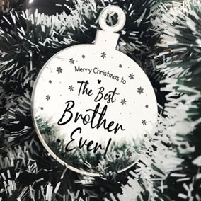 Christmas Gift The Best Brother Ever Engraved Hanging Tree Decoration Love Gift