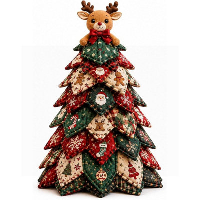 Christmas Halloween DIY Quilted Fabric Tree Kit, Handmade Tabletop ...