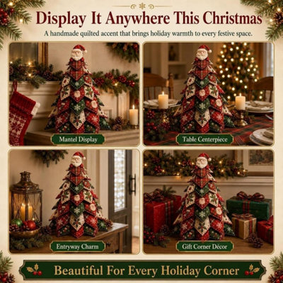 Christmas Halloween DIY Quilted Fabric Tree Kit, Handmade Tabletop ...