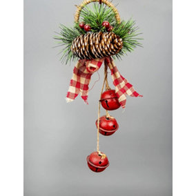 Christmas hanging decoration 27 CM Red rusty bells