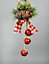 Christmas hanging decoration 46 CM Red rusty bells