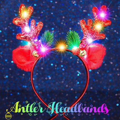 Christmas Headbands Light Up Deer Antlers Headband LED  display picture 1