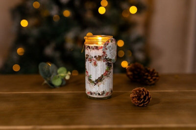 Christmas Heart Wreath Tube Candle - Spiced Apple