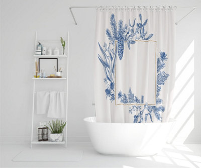 Christmas holiday frame with pine branches (Shower Curtain) / Default Title Price Comparisons | Compare The Build