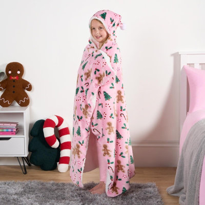 Kawaii Cat2Christmas outlets Design Hooded Blanket, Soft Fleece Blanket, Warm Sherpa Blanket, Perfect Gift