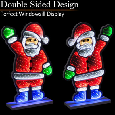 Christmas Infinity Light Santa LED Xmas Indoor Decoration 40cm With ...