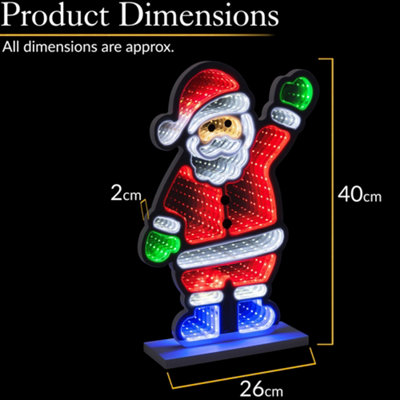 Christmas Infinity Light Santa LED Xmas Indoor Decoration 40cm With ...
